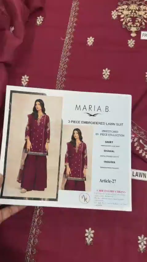 MARIA.B 3pc Lawn Embroidered Suit