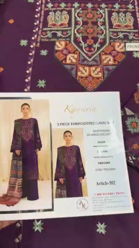 KAESERYA Lawn Embroidered Suit 3pc