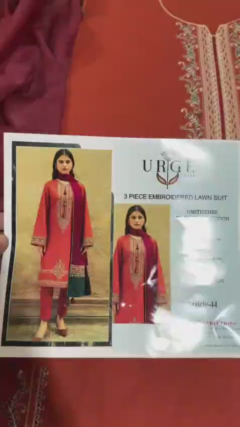 URGE 3pc Embroidered Lawn Suit