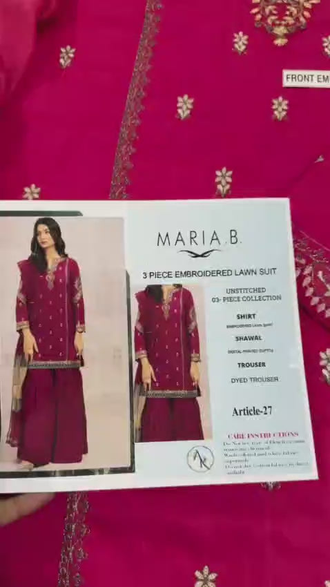 MARIA.B 3pc Embroidered Lawn Suit